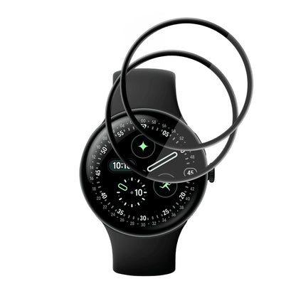Folija za zaštitu Techsuit Nano Flex za Google Pixel Watch 4 45mm, Set 2 komada, Plastika, Crna