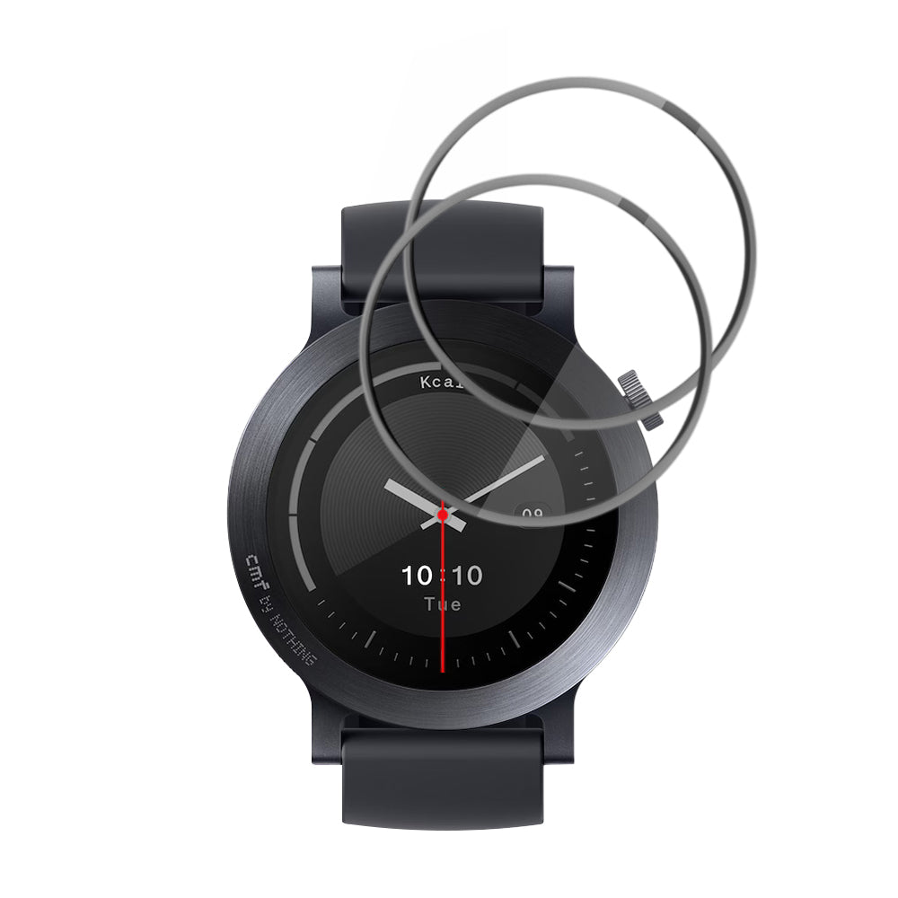 Folija za zaštitu Techsuit Nano Flex za Nothing CMF Watch 3 Pro, Set 2 komada, Plastika, Crna