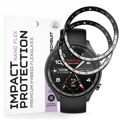 Folija za zaštitu Techsuit Nano Flex za OnePlus Watch 2R, Set 2 komada, Plastika, Crna