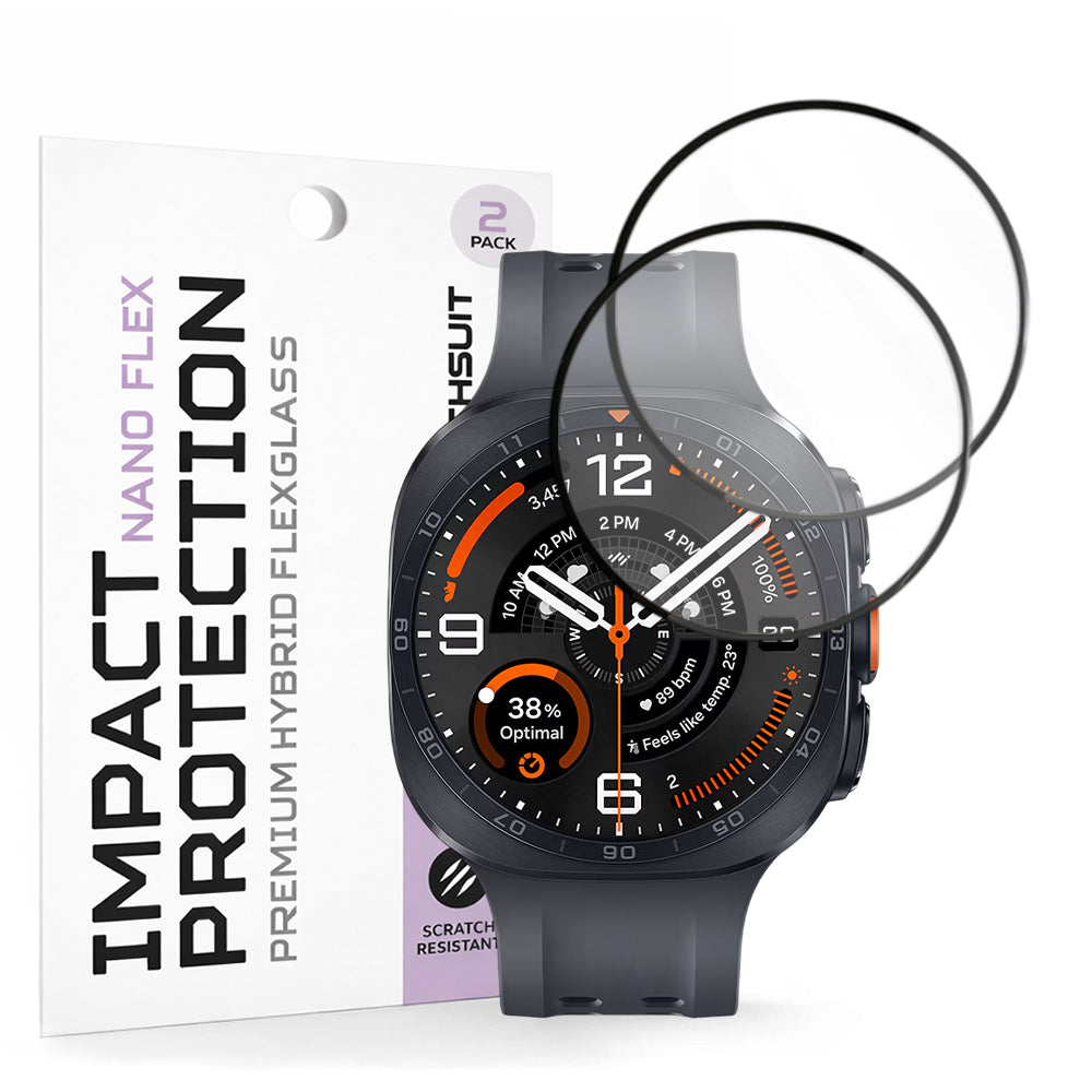 Zaštitna folija Techsuit Nano Flex za Samsung Galaxy Watch Ultra2, Plastika, Set od 2 komada, Crna