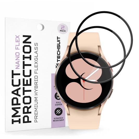 Folija za zaštitu Techsuit Nano Flex za Samsung Galaxy Watch4 40mm, Set 2 komada, Plastika, Crna