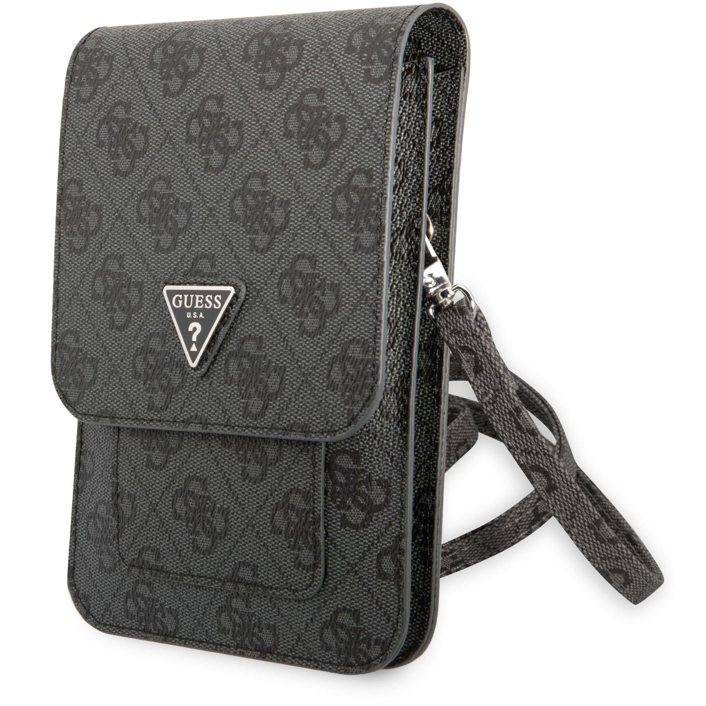 Univerzalna torbica za telefon, Guess, 4G Triangle Logo, Crna