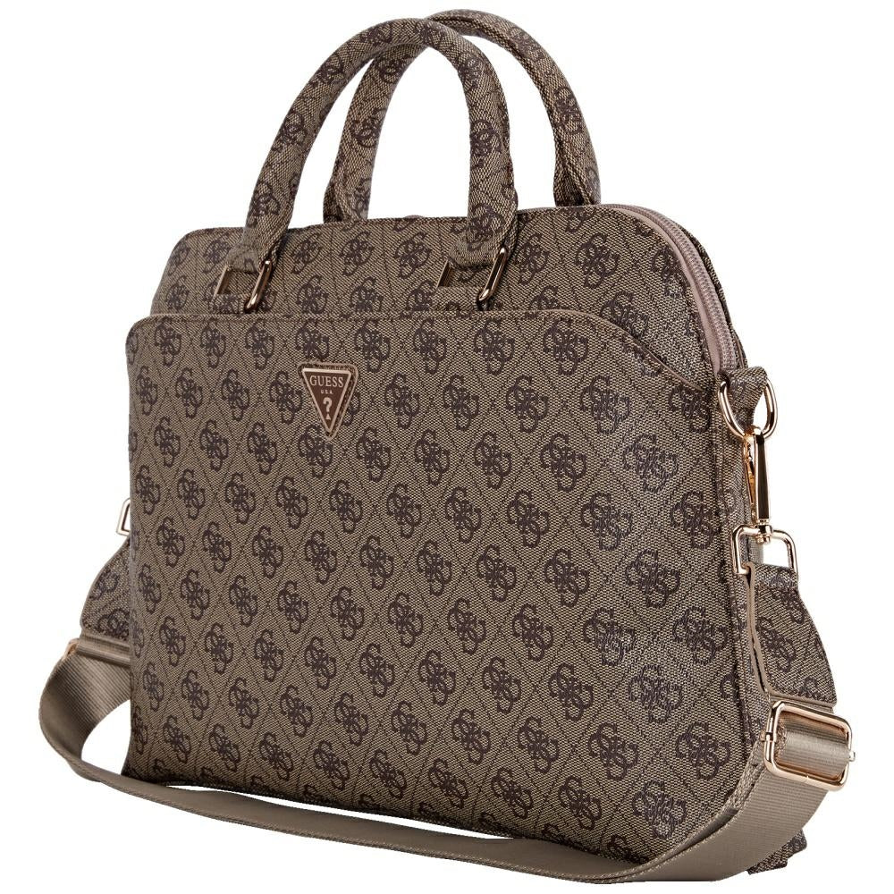 Torba Guess 4G Triangle Logo za laptop 15 inča, smeđa