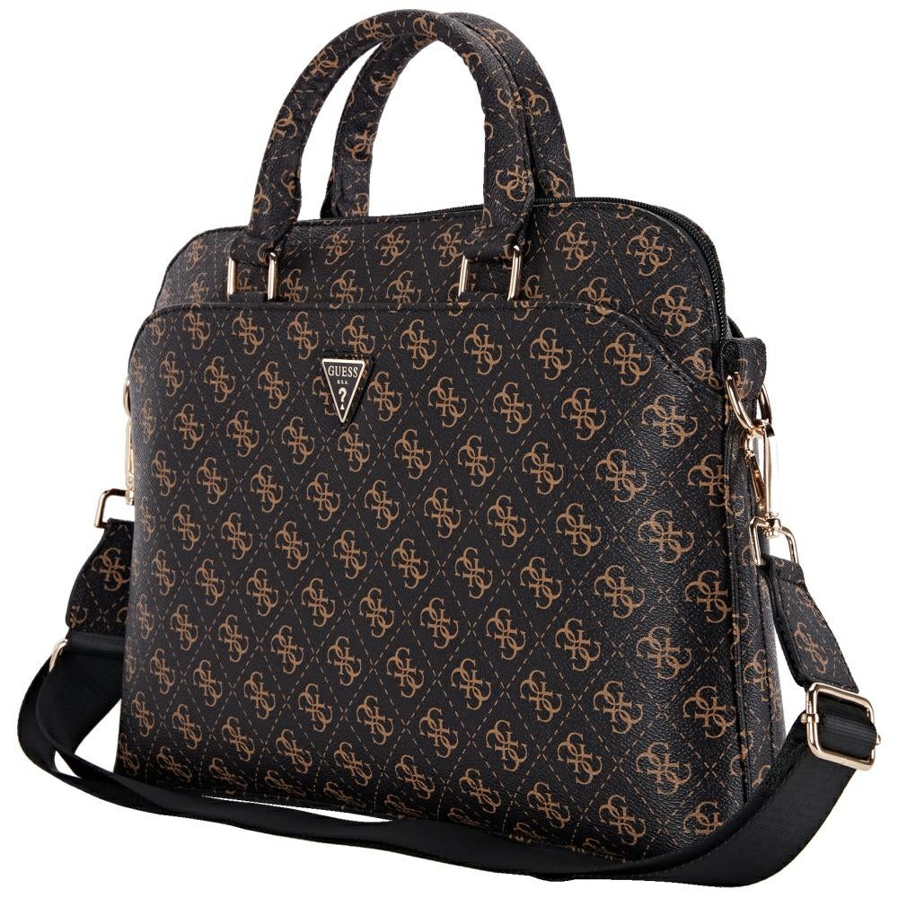 Torba Guess 4G Triangle Logo za laptop 15 inča, crna smeđa
