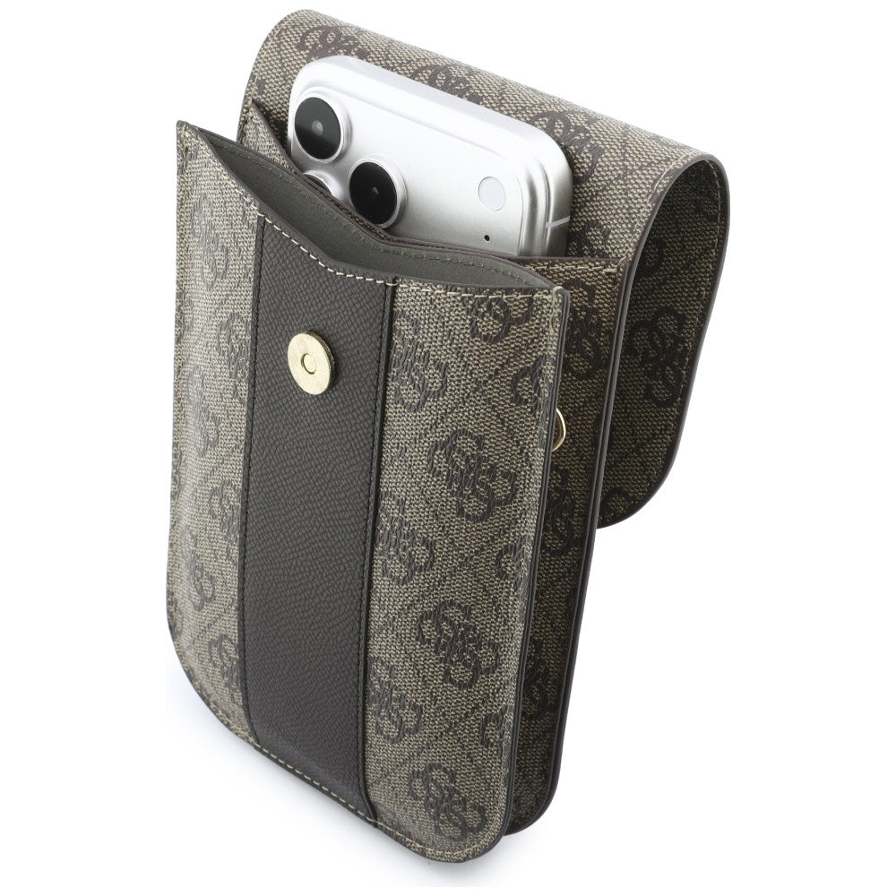Univerzalna torbica za telefon, Guess, 4G Classic Logo Stripe, Smeđa