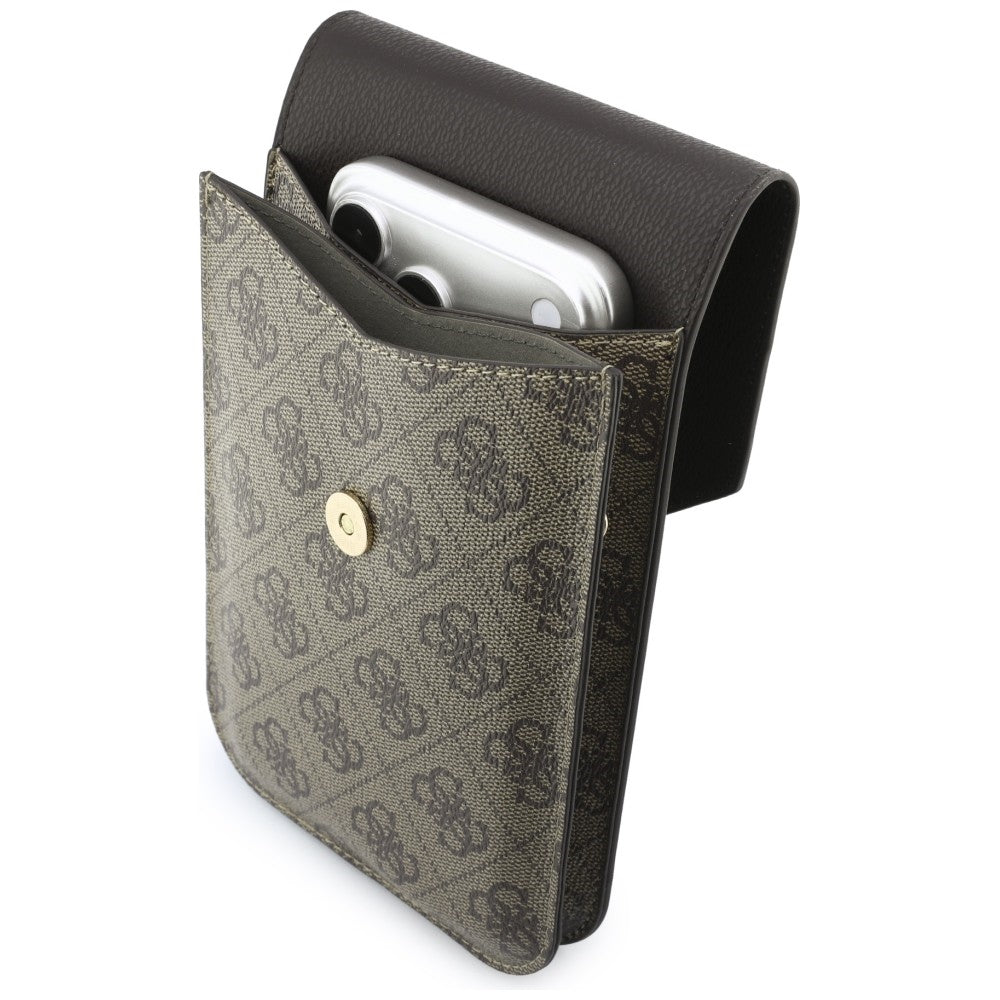 Univerzalna torbica za telefon, Guess, 4G Grained Classic Logo, Smeđa