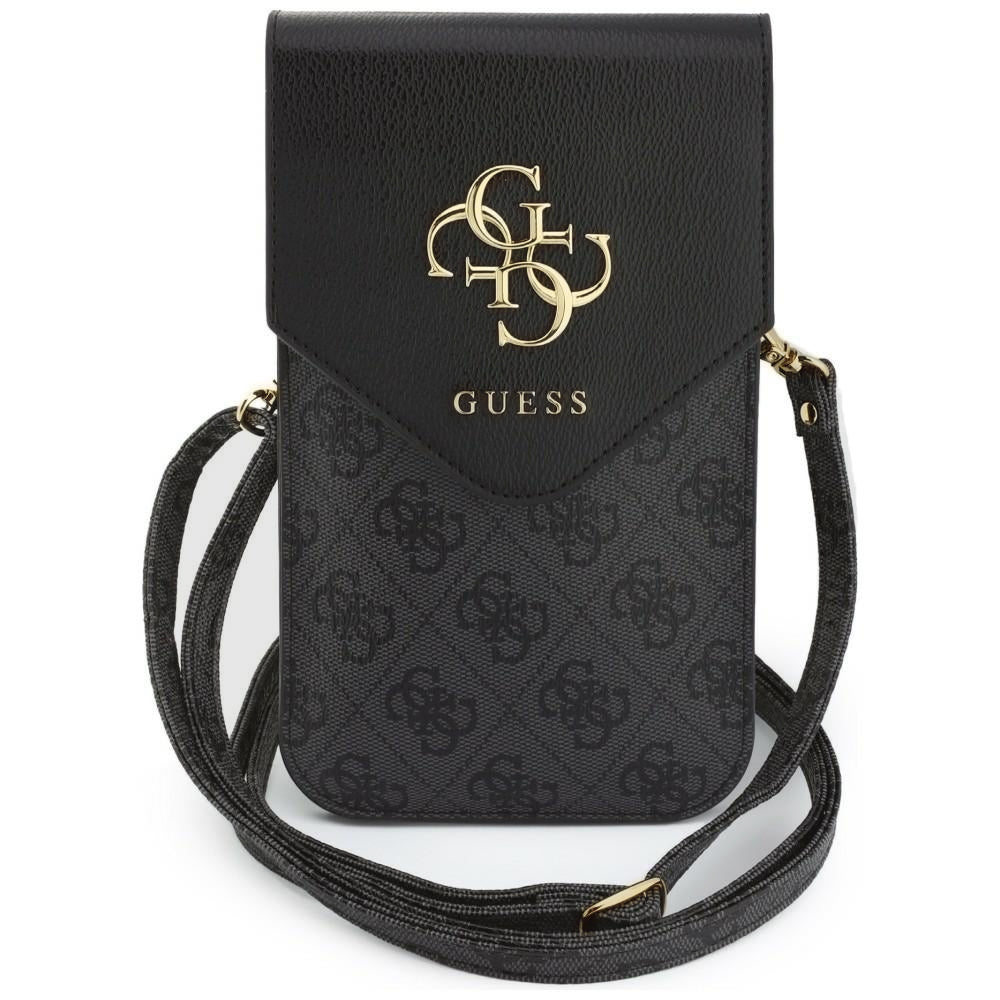 Univerzalna torbica za telefon, Guess, 4G Grained Classic Logo, Crna