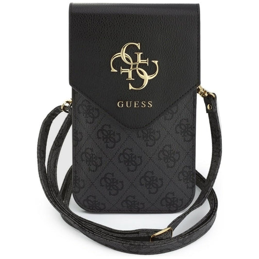 Univerzalna torbica za telefon, Guess, 4G Grained Classic Logo, Crna