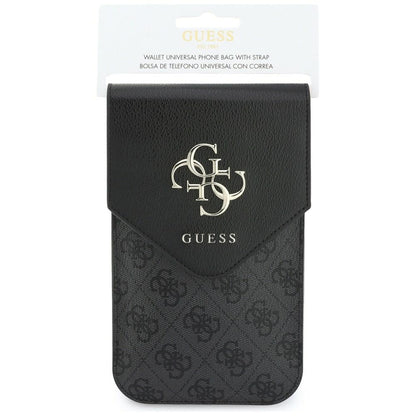 Univerzalna torbica za telefon, Guess, 4G Grained Classic Logo, Crna