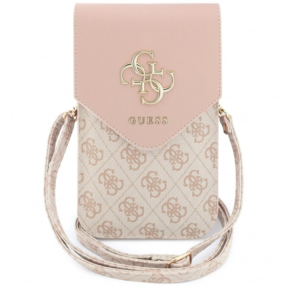 Univerzalna torbica za telefon, Guess, 4G Grained Classic Logo, Roza