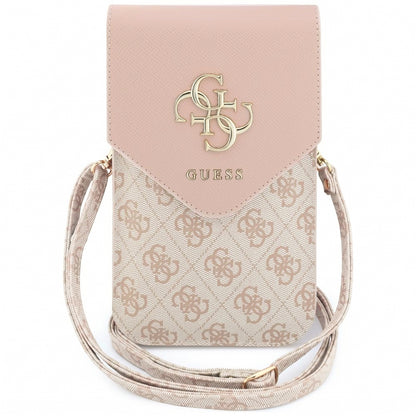 Univerzalna torbica za telefon, Guess, 4G Grained Classic Logo, Roza
