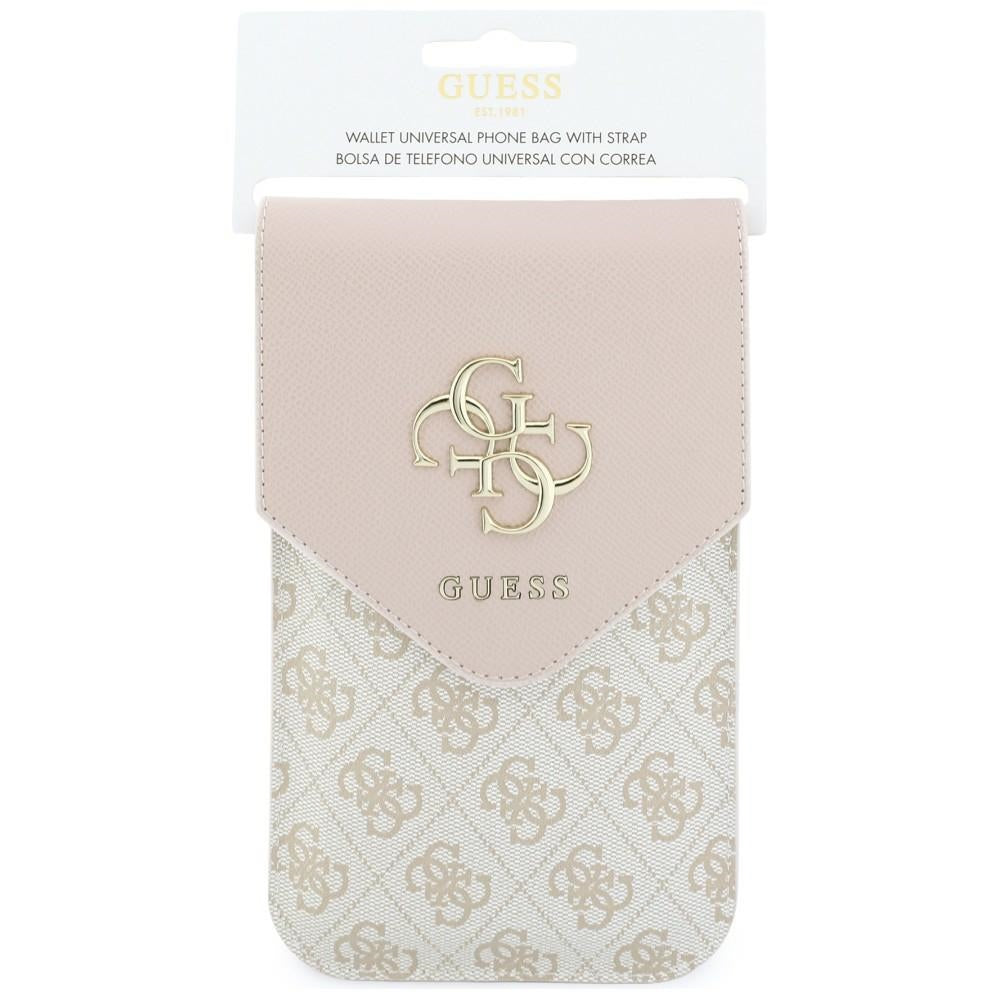 Univerzalna torbica za telefon, Guess, 4G Grained Classic Logo, Roza