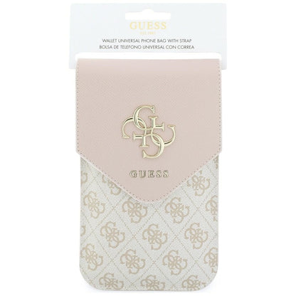 Univerzalna torbica za telefon, Guess, 4G Grained Classic Logo, Roza