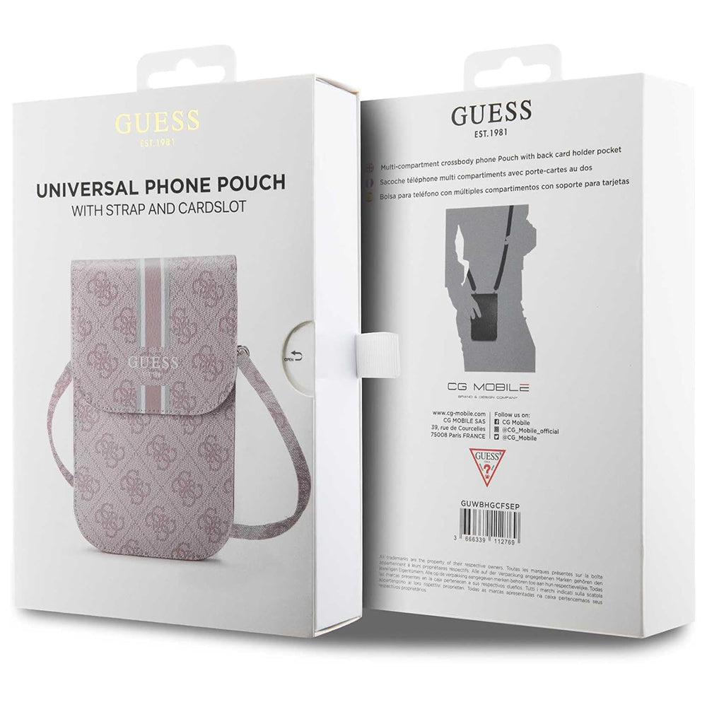 Univerzalna torbica za telefon, Guess, 4G Stripes, Roza