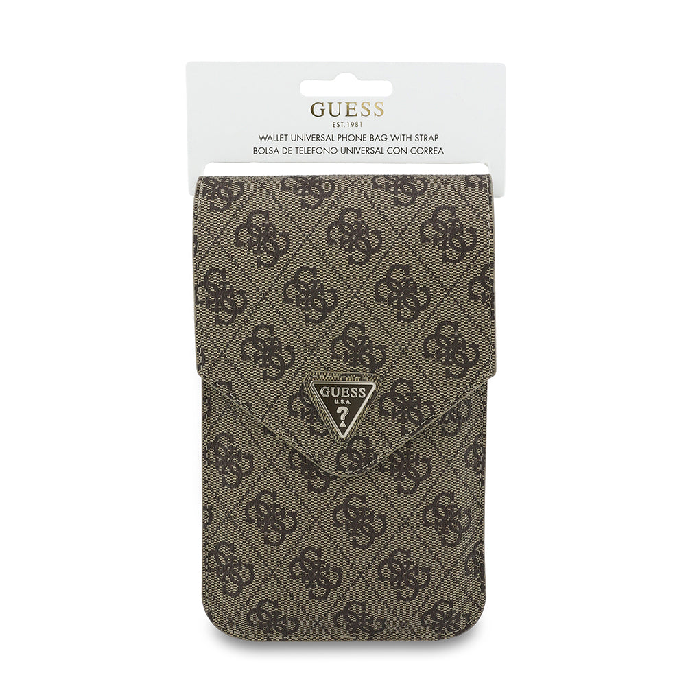 Univerzalna torbica za telefon, Guess, Fliptok Triangle 4G, smeđa