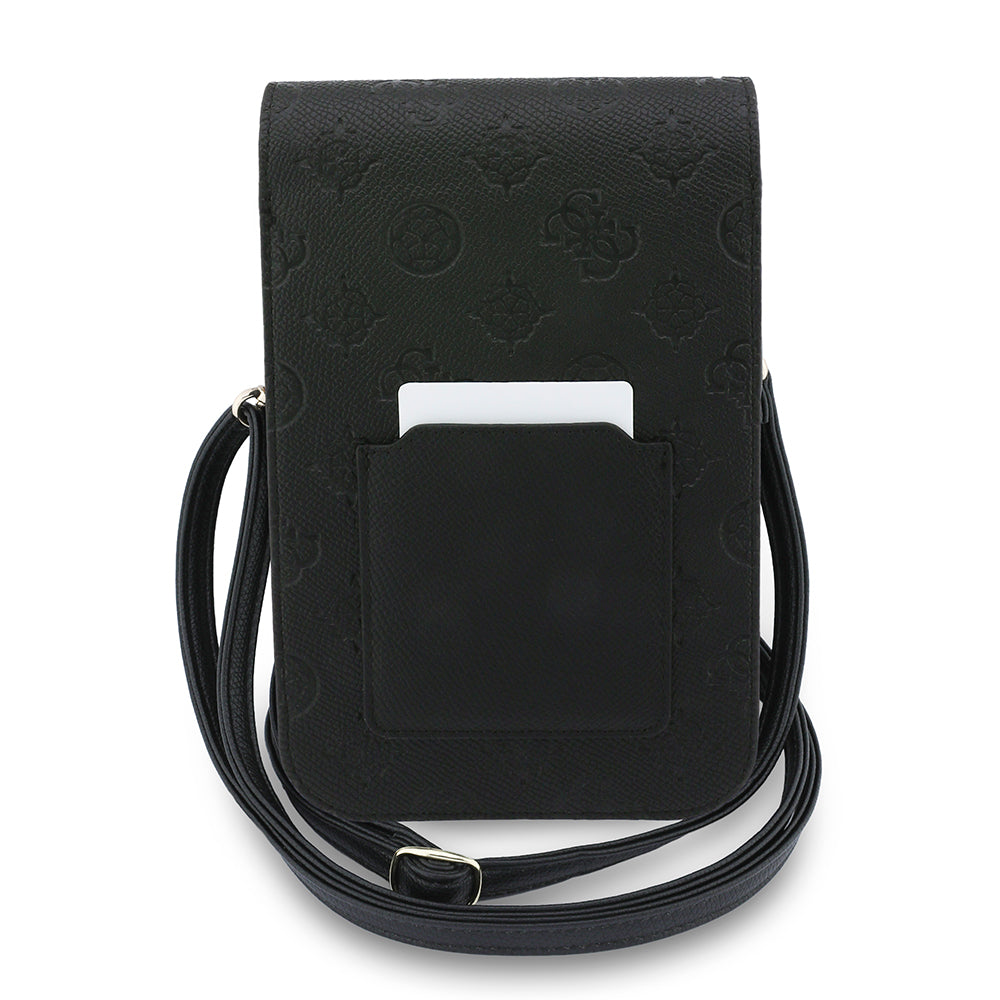 Univerzalna torbica za telefon, Guess, Grained Peony, Crna