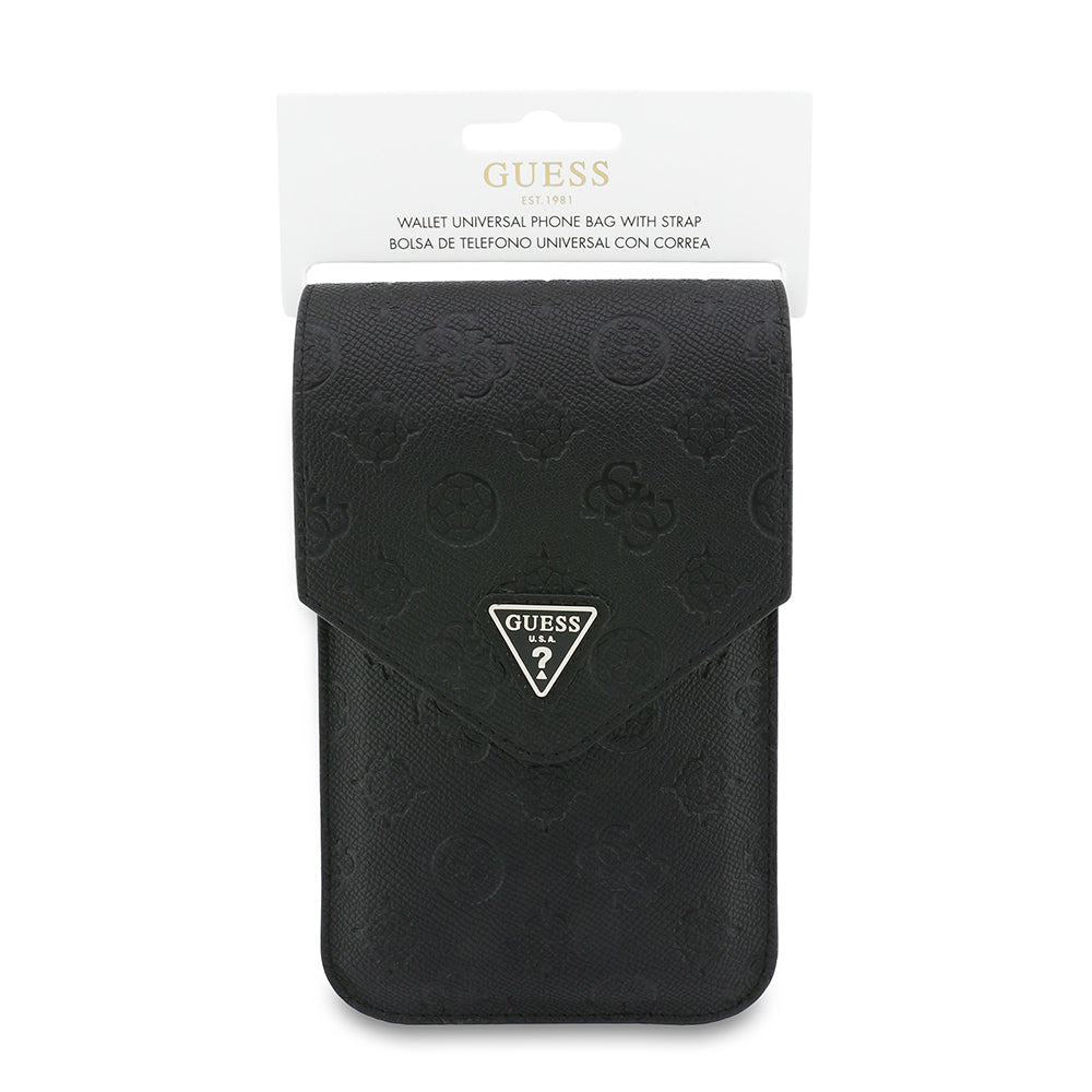 Univerzalna torbica za telefon, Guess, Grained Peony, Crna