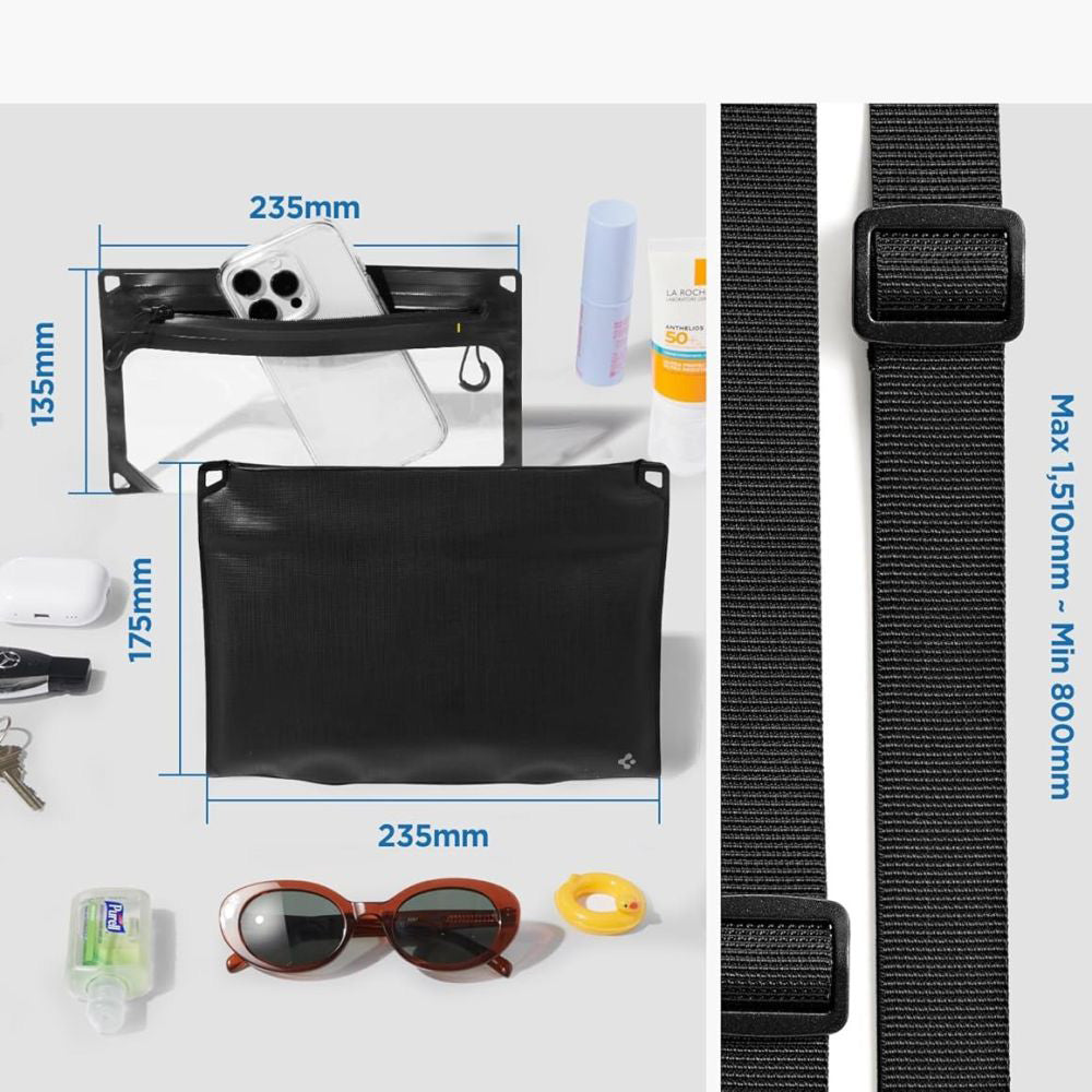 Univerzalna vodootporna torba i futrola Spigen Crossbag, crna AMP09746
