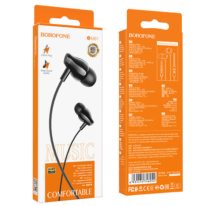 Handsfree 3.5mm Borofone BM61 Wanderer, Crni