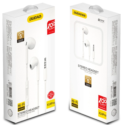 Handsfree 3.5mm Dudao X14Pro, Bijela