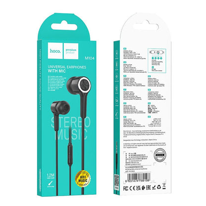 Handsfree 3.5mm HOCO M104, Crni