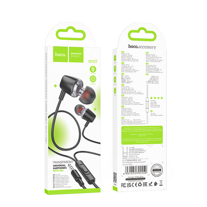 Slušalice s mikrofonom 3,5 mm HOCO M107, crne