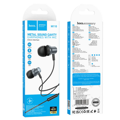 Handsfree 3.5mm HOCO M110, Siva