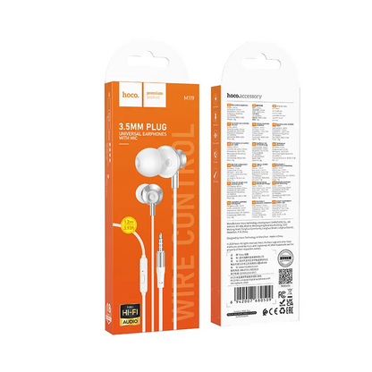 Handsfree 3.5mm HOCO M119, Srebrna