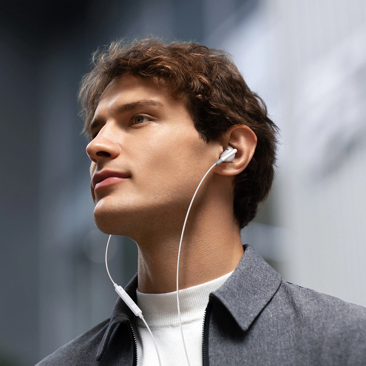 Handsfree 3.5mm Joyroom JR-EW01, Bijeli