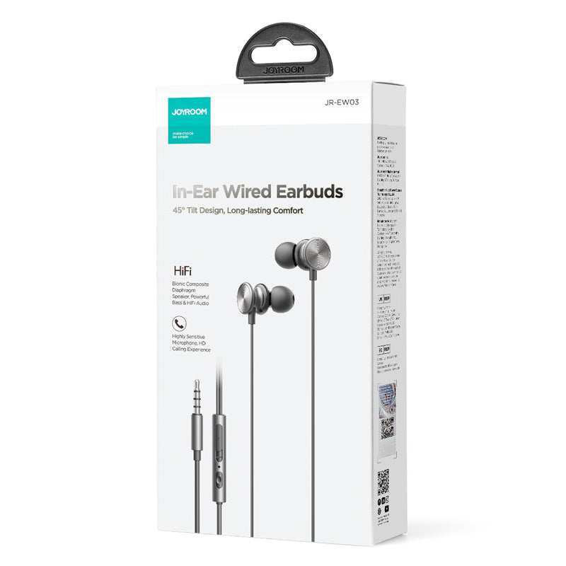 Handsfree 3.5mm Joyroom JR-EW03, Siva