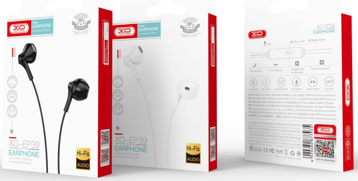 Handsfree 3.5mm XO Design EP39, Bijeli