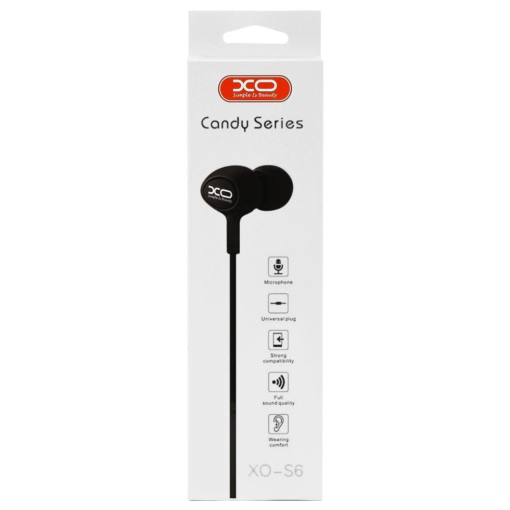 Handsfree 3.5mm XO Design S6, Crni