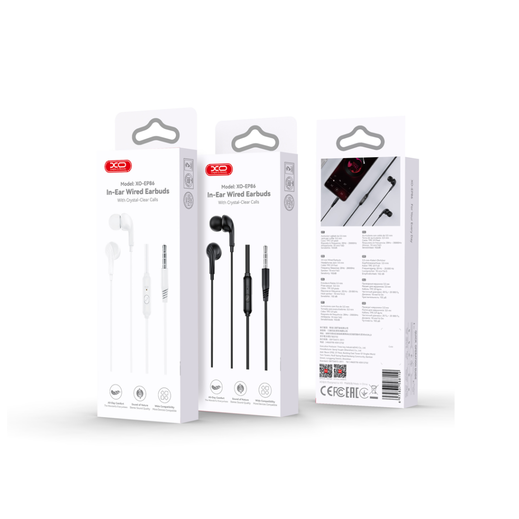 Handsfree 3.5mm XO Design EP86, Crna