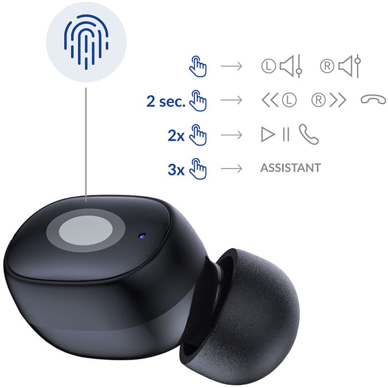 Handsfree Bluetooth 3MK FlowBuds, TWS, Crni