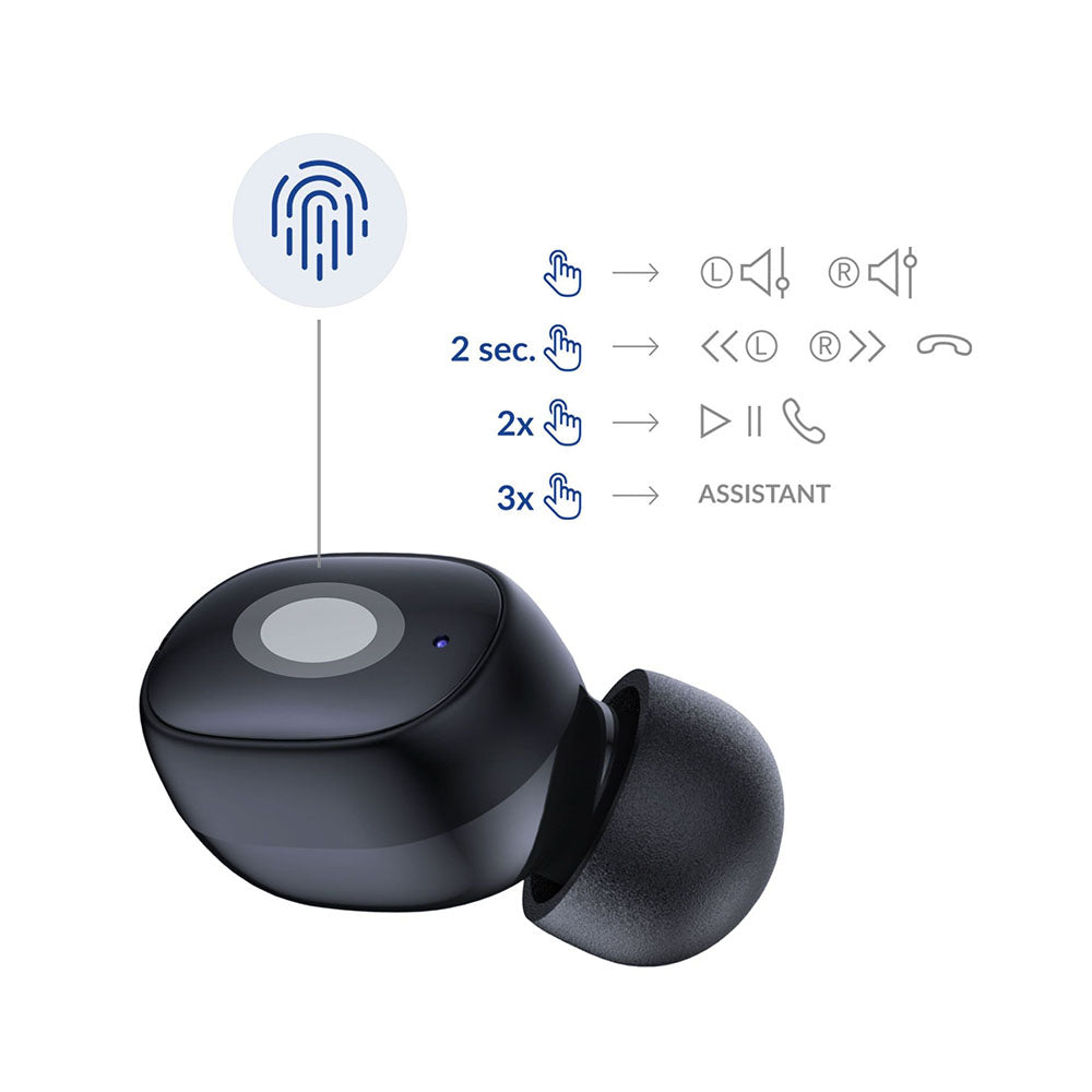 Handsfree Bluetooth 3MK FlowBuds, TWS, Crni