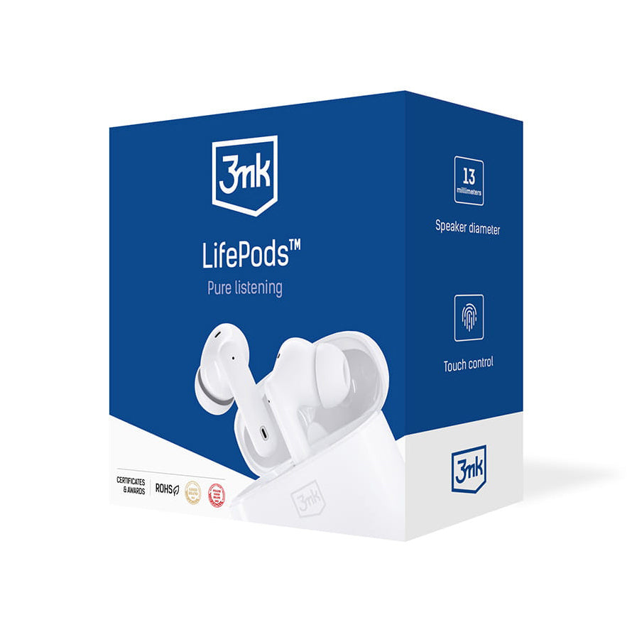 Handsfree Bluetooth 3MK LIFEPODS, TWS, ANC, Bijela