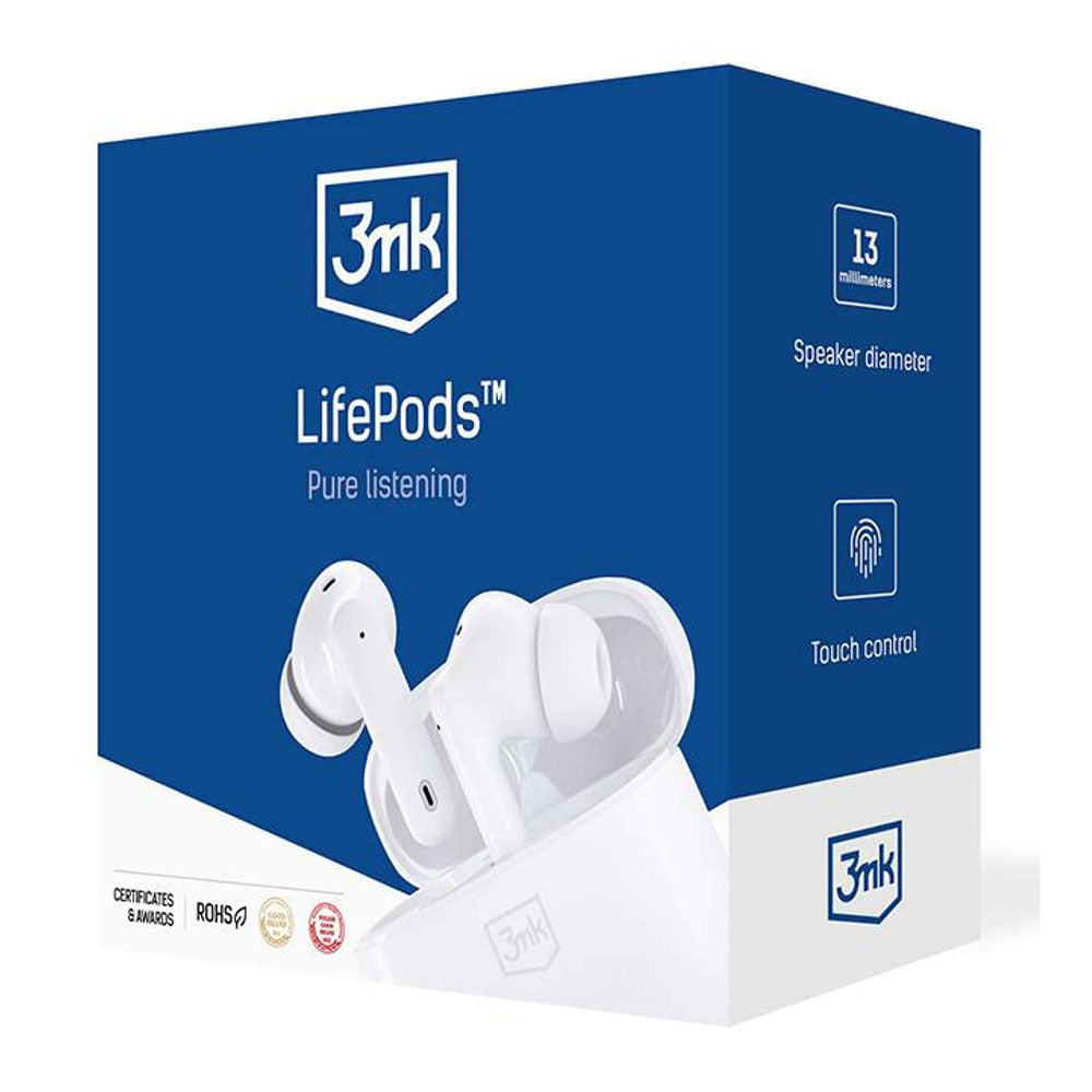 Handsfree Bluetooth 3MK LIFEPODS, TWS, ANC, Bijela