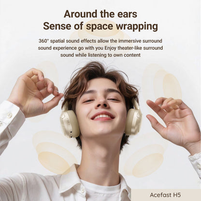 Handsfree Bluetooth Acefast H5, A2DP, ANC, Bijela