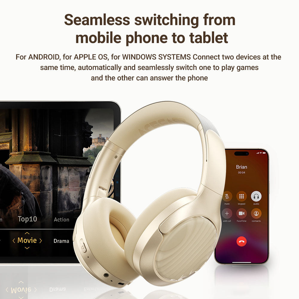 Handsfree Bluetooth Acefast H5, A2DP, ANC, Bijela