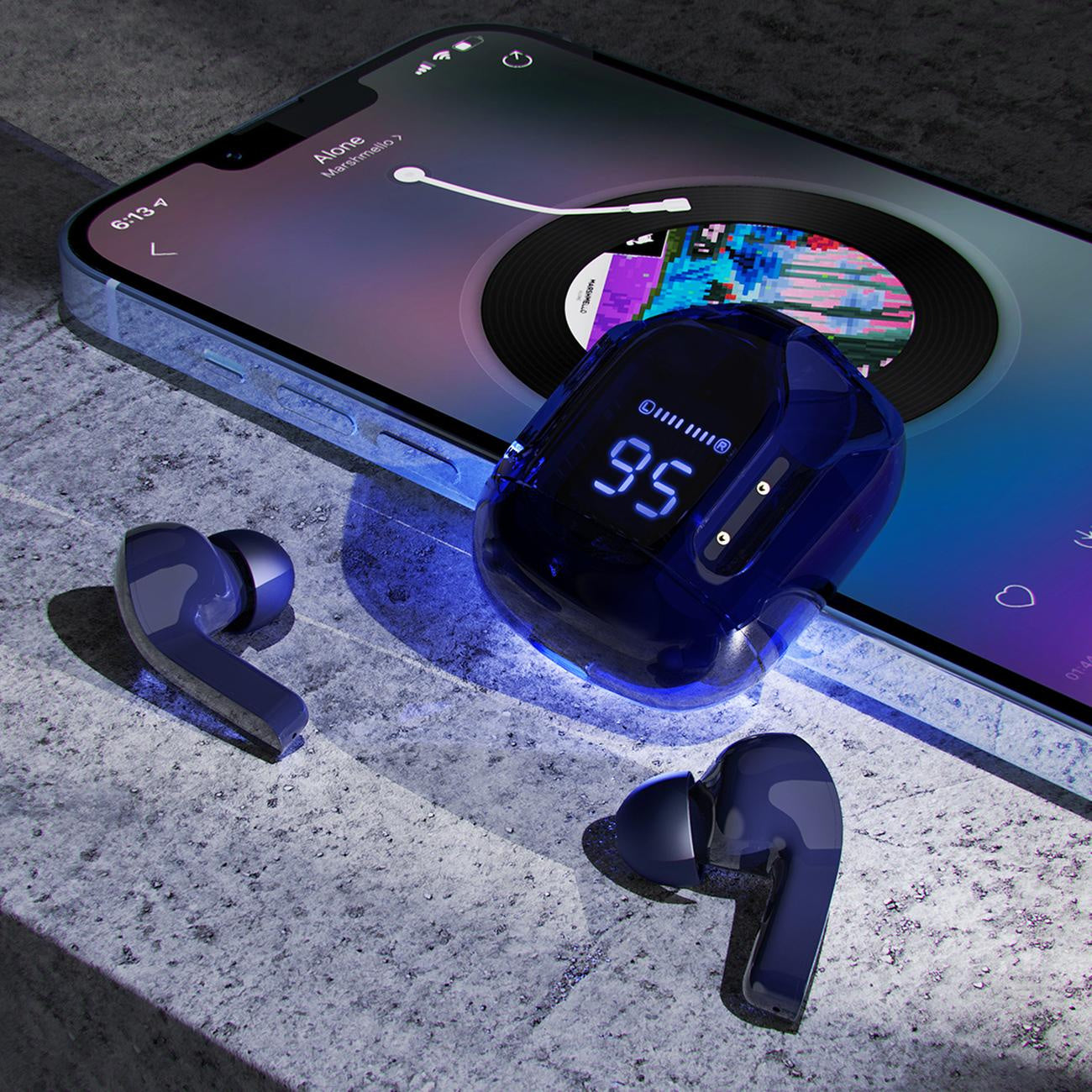 Handsfree Bluetooth Acefast T6, TWS, Mornar plava