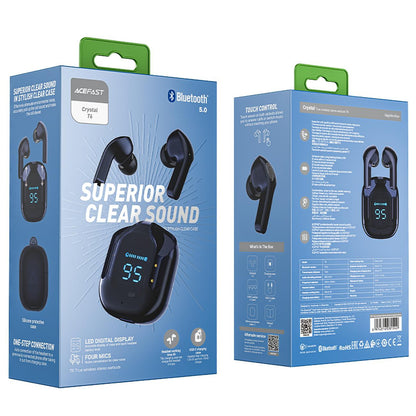 Handsfree Bluetooth Acefast T6, TWS, Mornar plava