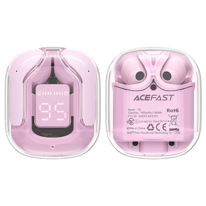 Handsfree Bluetooth Acefast T6, TWS, Ružičasta