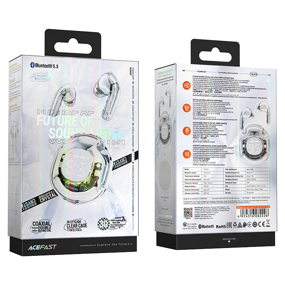 Handsfree Bluetooth Acefast T8, TWS, Bijela