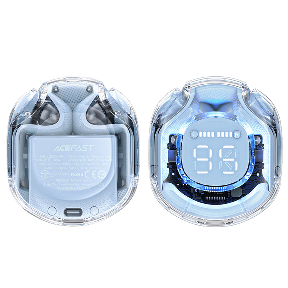 Handsfree Bluetooth Acefast T8, TWS, Plava