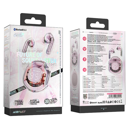 Handsfree Bluetooth Acefast T8, TWS, Ružičasta