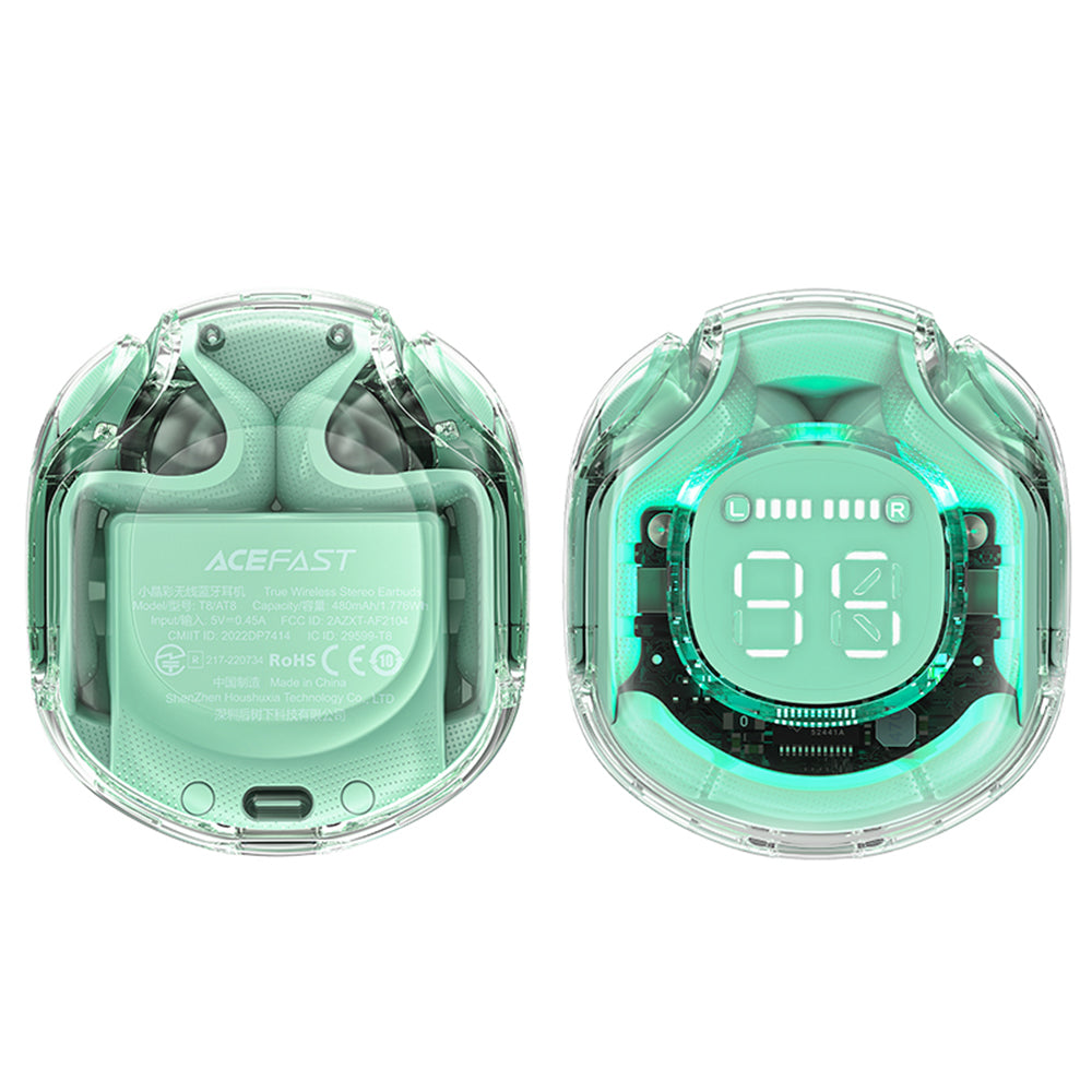 Handsfree Bluetooth Acefast T8, TWS, Zelena