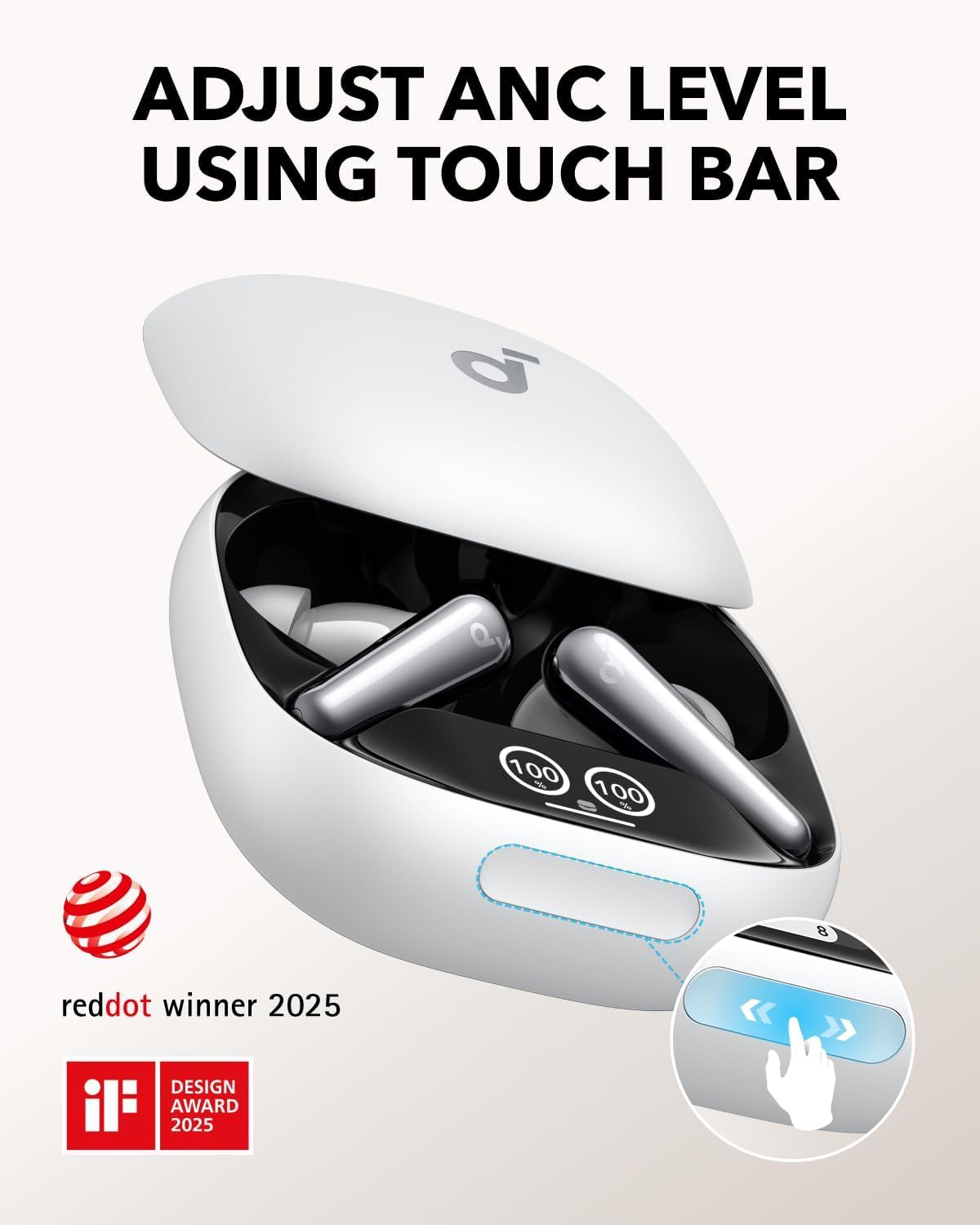 Handsfree Bluetooth Anker SoundCore Liberty 4 Pro, TWS, ANC, Bijela A3954G21