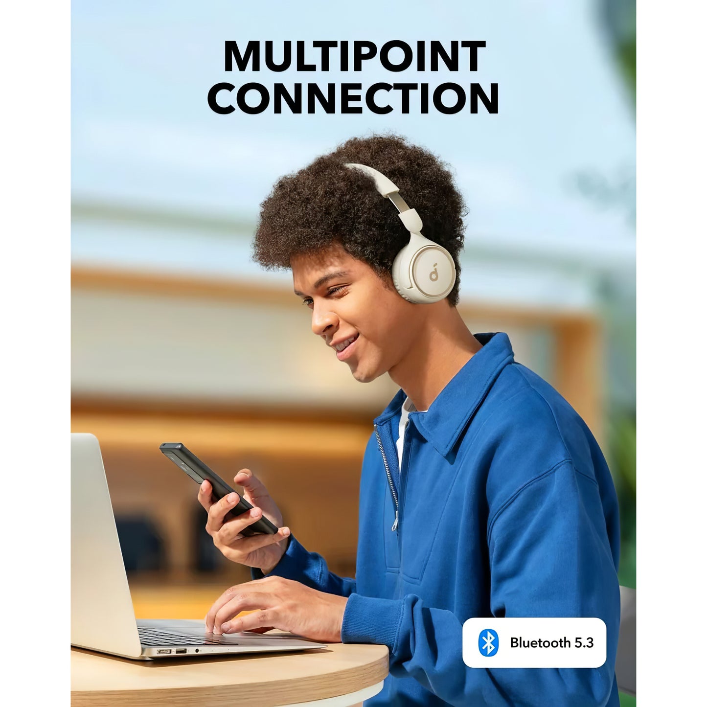Handsfree Bluetooth Anker Soundcore H30i, Multipoint, A2DP, Bijeli A3012G21