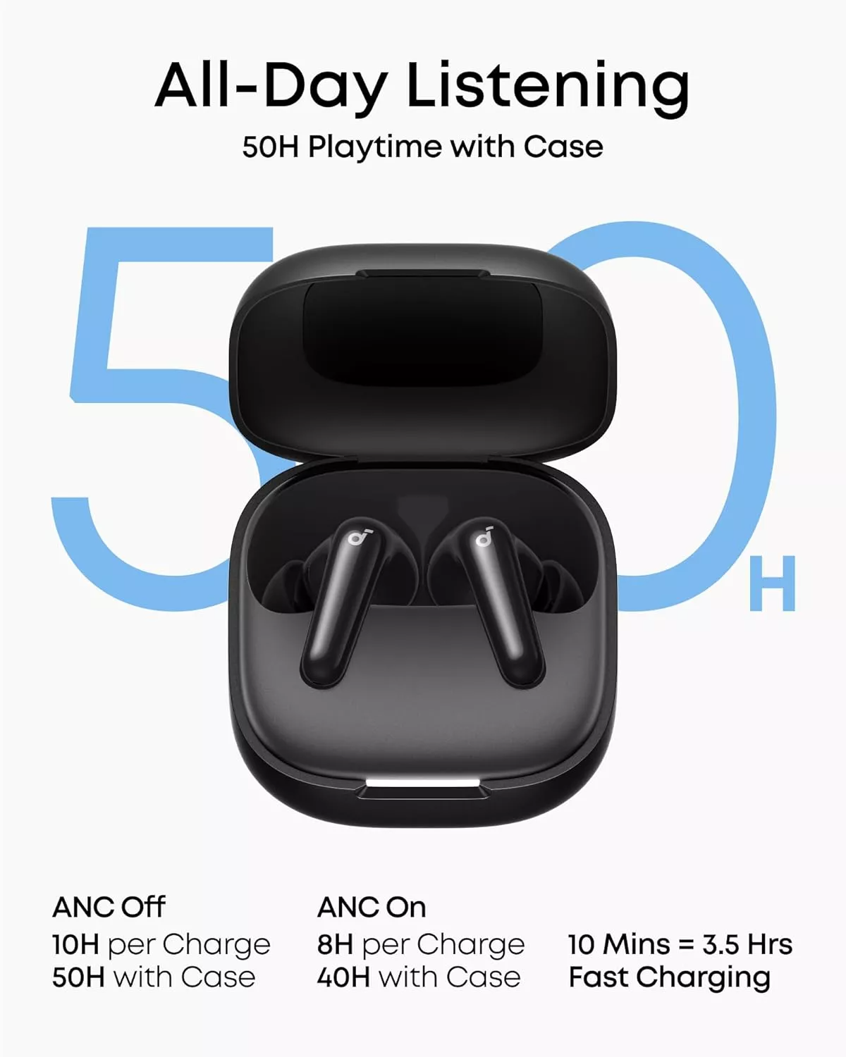 Handsfree Bluetooth Anker SoundCore R60i, TWS, ANC, Crna D1202G11