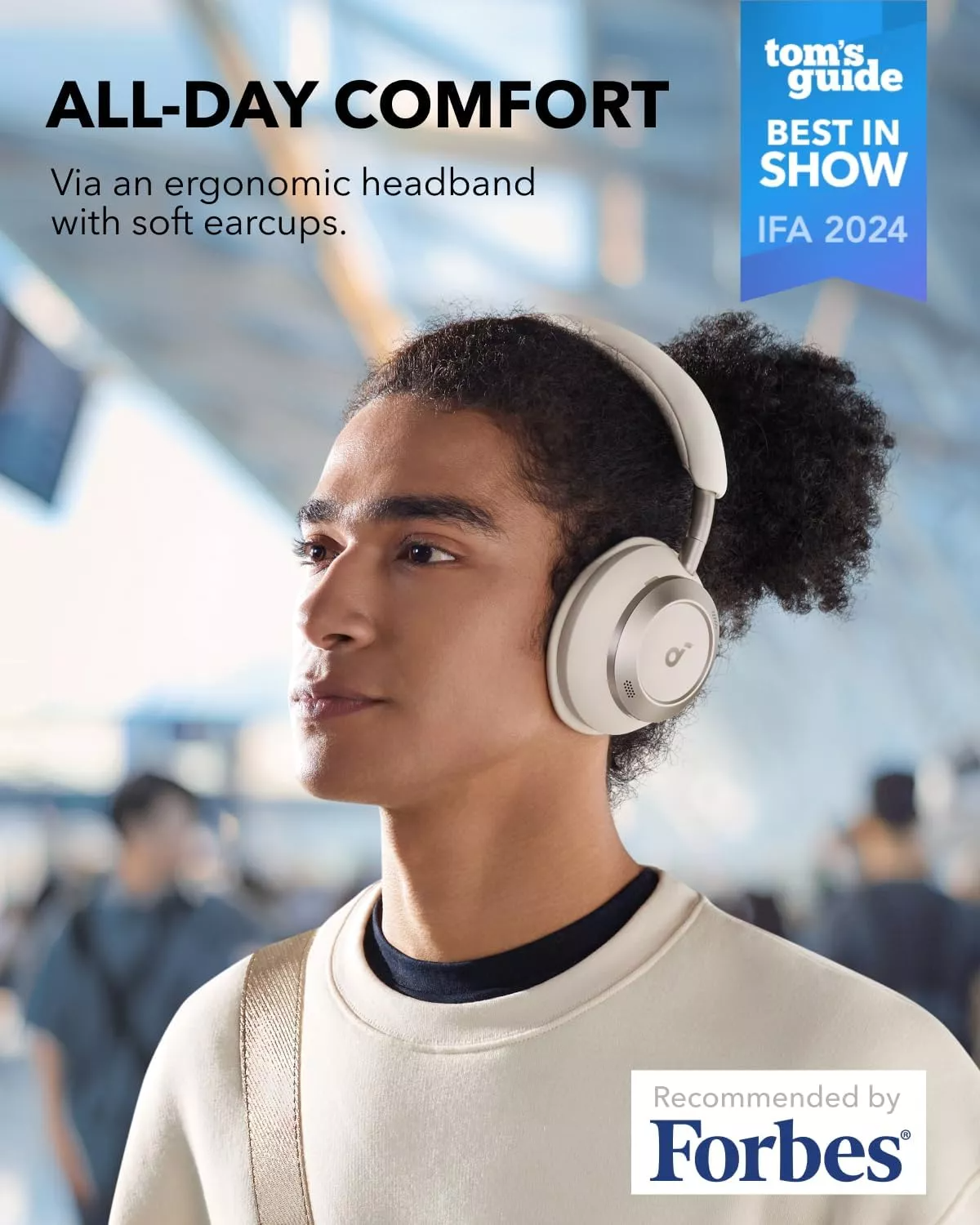 Handsfree Bluetooth Anker Soundcore Space One Pro, A2DP, ANC, Bijeli A3062G21